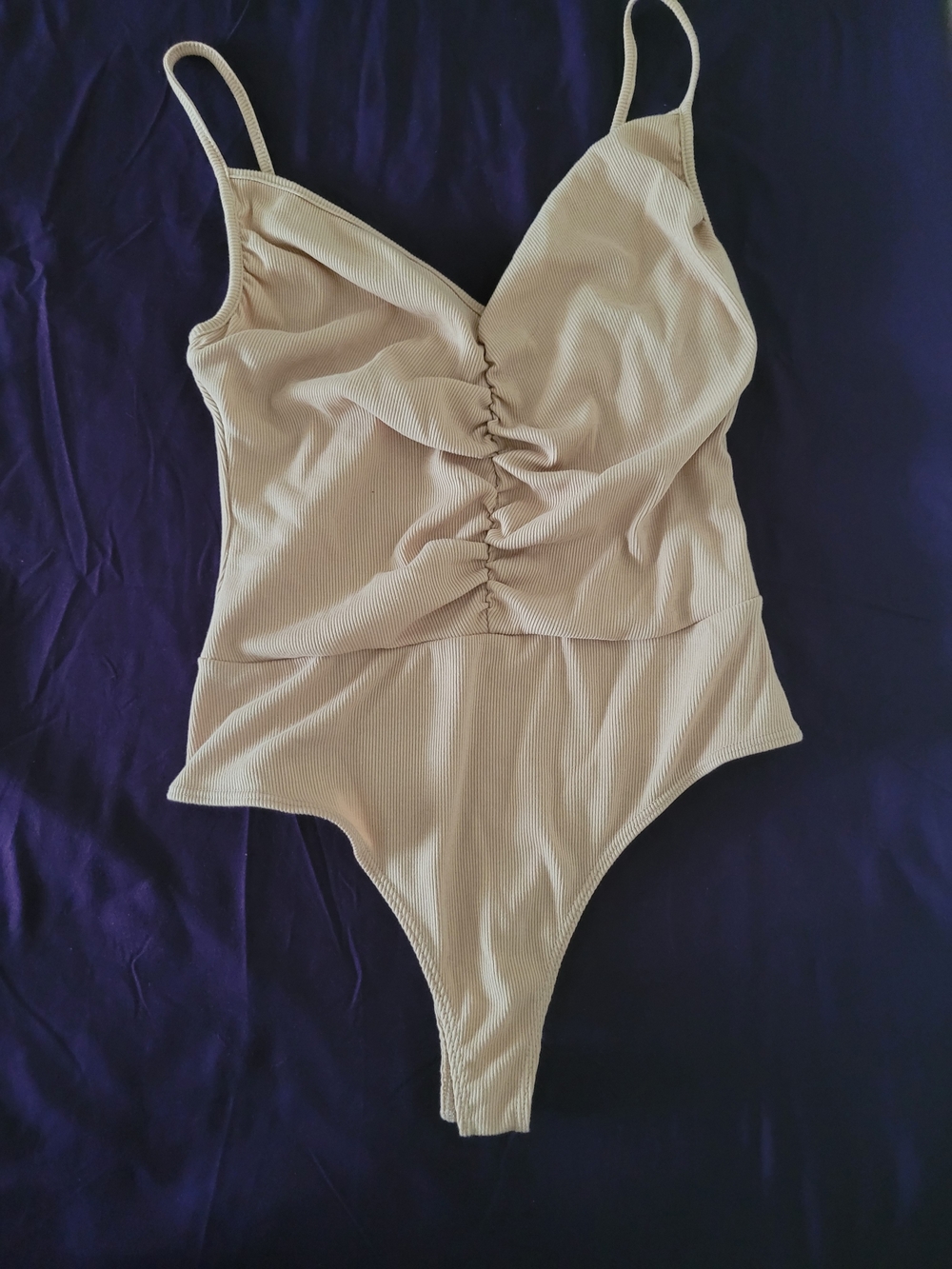 Fashion Nova Lucky Wish Bodysuit - Taupe